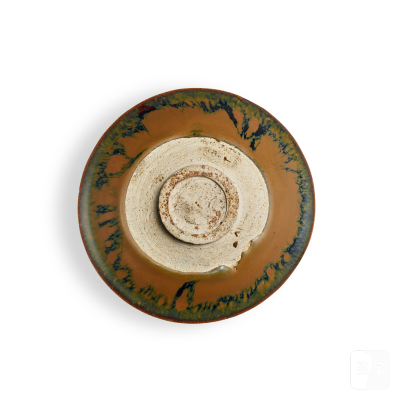A russet-splashed black-glazed conical bowl, Northern Song - Jin dynasty | 北宋至金 黑釉醬花飛斑紋笠式盞 - 图4
